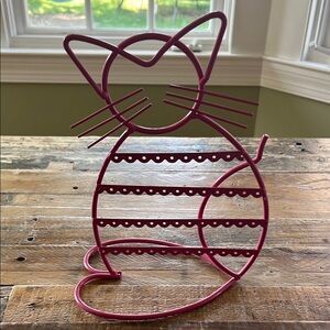 Pink Cat-Shaped Jewelry Holder